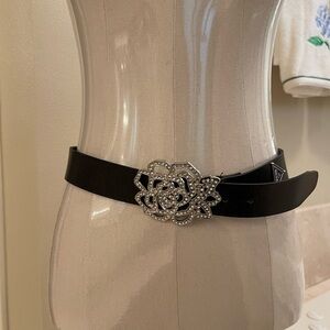 Guess leather and rhinestone rose belt size small/ medium 37 in length